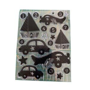 Clear Acrylic Stamps Set Vehicles Airplane Boat Car Stamps Crafts Fun Shapes